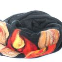 komin szal wełniany w kwiaty folkowy