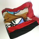 Kolorowy komin patchworkowy boho etno „zwariowany” - ciepły damski na podszewce (handmade)
