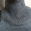 Komplet czapka i komin golf 100% merino - ciemny szary