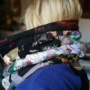 Ciepły komin zimowy-jesienny-wiosenny w stylu boho, patchwork na podszewce