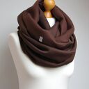 Gruby komin ZIMOWY bawełniany, komin szal szalik dresowy na zimę CZEKOLADOWY BRĄZ
