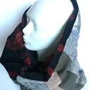 Komin patchworkowy damski 44x45 cm - folk boho, handmade