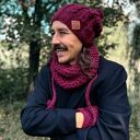 Męski mały komin MERINO “Bordo”