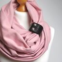 Komin bawełniany damski z zapinką, modny pudrowy