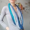 Szal zamotka szalik komin niebiesko turkusowy