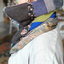 Kolorowy wiosenny komin patchworkowy etno boho na podszewce
