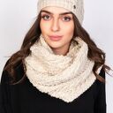 Beżowy komin warkoczowy SZ003 - handmade i ciepły