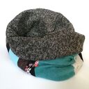 Kolorowy ciepły komin patchworkowy zimowy - boho handmade