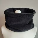 Komin wełna - ciepły grafitowo-czarny