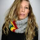 Komin Rasta 04 - ciepły komin handmade na głowę w stylu reggae