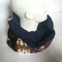 Kolorowy komin patchworkowy etno boho folk - miękki handmade na podszewce