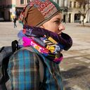 Kolorowy komin wiosenny patchworkowy Etno Boho na podszewce - ręcznie robiony