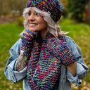 Ręcznie robiony komin z wełną merino 50% - Pokojowe granaty