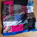 Komin patchworkowy w kwiaty - ręcznie uszyty zero waste