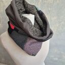 komin miękki patchworkowy kolorowy uniwersalny damski rozmiar 49cm na 47cm box