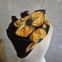 Super prezent na dzień mamy czarny filcowany wełniany miły i ciepły komin handmade