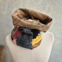 komin miękki patchworkowy kolorowy uniwersalny damski, cieply na podszewce, wymiary