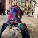 Kolorowy komin wiosenny patchworkowy Etno Boho na podszewce - ręcznie robiony