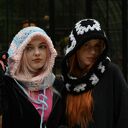 Balaclava z moheru - ręcznie szydełkowana czapka na zimę