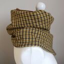 Szal wełniany zieleń i brąz - unikatowy