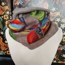 komin wełniany filcowany wełną merynosów wsuwany przez głowę na podszewce, wymiary 38cm, na 41cm, bar