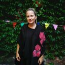 czarny szal damski zimowy z wełną merynosów handmade - komin ciepły długi szyty