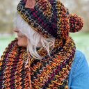 Komin MERINO 50% „Ciemna jesień” - damski komin premium 3 w 1