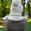 Mały komin MERINO "Beżowy ecru" (merino i alpaka)
