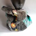 Komin patchworkowy Frida Kahlo - wciągany przez głowę (rozmiar uniwersalny)