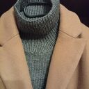 Komplet czapka i komin golf 100% merino - ciemny szary