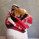 Komin oversize patchworkowy etno boho na podszewce, kolorowy box t1
