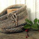 Komin z troczkami, beżowo - szary