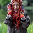 Mały komin z wełny merino 100% - przygaszone czerwienie