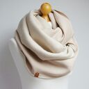 Gruby komin ZIMOWY bawełniany, komin szal szalik dresowy na zimę z zapinką skórzaną