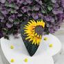 Komplet - kwiaty kolorowa bizuteria słoneczniki