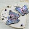 srebrne biżuteria motyle komplet zawieszka motyl