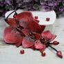 Orchidee - bordowy komplet biżuterii - kwiatowy wisior