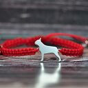 Komplet srebrny Boston terrier: bransoletka z psem i kolczyki 925