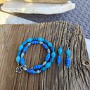 Komplet biżuterii z żywicy Oceaniczna Harmonia - bransoletka i kolczyki