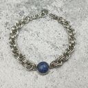 Zestaw biżuterii chainmaille z lapis lazuli i lunulą - księżyc