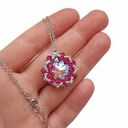 Różowy komplet biżuterii Crystal Fuchsia Maxima