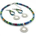 Komplet (naszyjnik i kolczyki) boho azteq sunflower