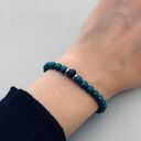 Aurelia - komplet kolczyki z perłami i bransoletka w zieleń butelkowa