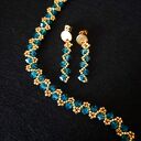 Komplet Biżuterii „Blue Zircon” - Bransoletka i Kolczyki z Kryształków Preciosa