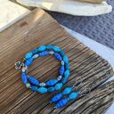 Komplet biżuterii z żywicy Oceaniczna Harmonia - bransoletka i kolczyki