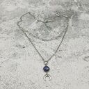Zestaw biżuterii chainmaille z lapis lazuli i lunulą - księżyc