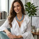 Naszyjnik i bransoletka z koralikami Preciosa. Ręcznie robiony komplet biżuterii