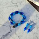 Komplet biżuterii z żywicy Oceaniczna Harmonia - bransoletka i kolczyki