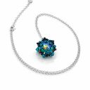 Komplet Zircon Maxima w turkusowych odcieniach - kolczyki i naszyjnik Crystal AB