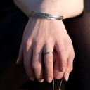 Nieregularny komplet ze srebra 925 - bransoletka i obrączka